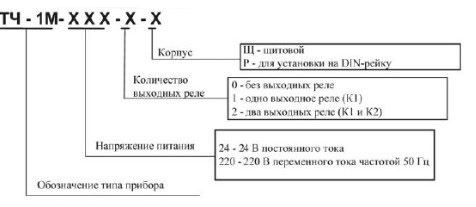 Условное обозначение при заказе ТЧ-01 Условное обозначение при заказе ТЧ-01